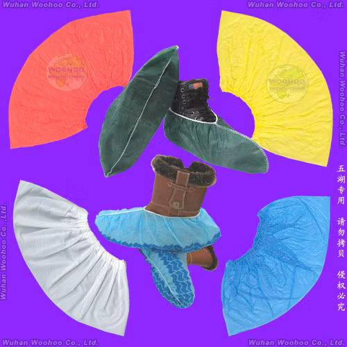 保護外科/医療/防水/透明プラスチック/PE/ポリ/HDPE/LDPE/CPE/不織布使い捨てPP靴カバー、病院/研究室/食品加工産業サービス用